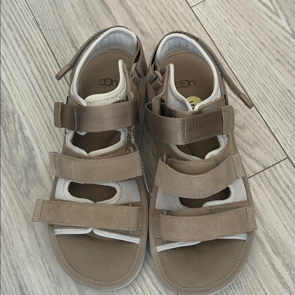 UGG Men’s Sandals - Brown and Cream Suede